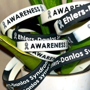 EDS Awareness Zebra Silicone Bracelets. Benefit the EDS Society. 1 bracelet each